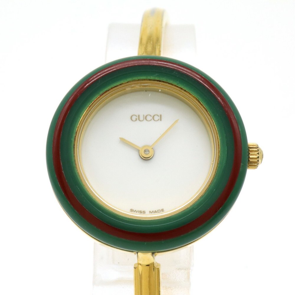 GUCCI Gucci Change Bezel White Dial GP Ladies Quartz Watch 11/12.2 - Picture 5 of 10